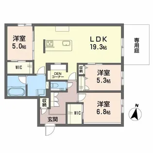 シャーメゾン光の森プレミアム【1階】の間取り