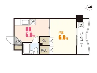 グレース中田【3階】の間取り