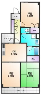 リシェス久米川2号館【3階】の間取り