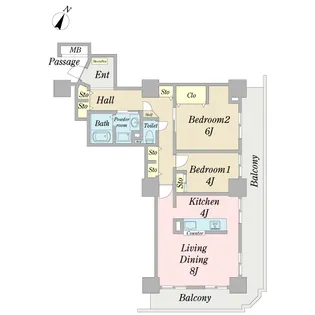天王洲ビュータワー(SA借上)【23階】の間取り