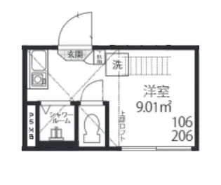 東京都目黒区五本木1【アパート】の間取り