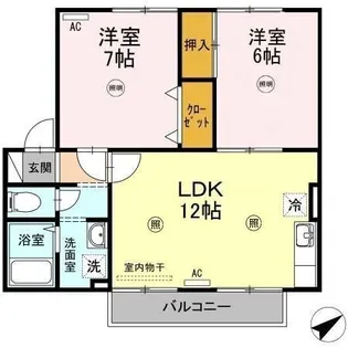 サン・ルミエール B棟【2階】の間取り