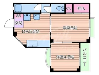 清原マンション【5階】の間取り