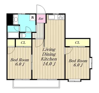 ヴィラクレスト淵野辺【1階】の間取り