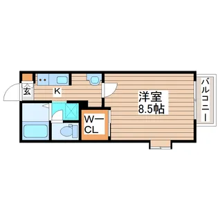 フォンティーヌ黒松【1階】の間取り
