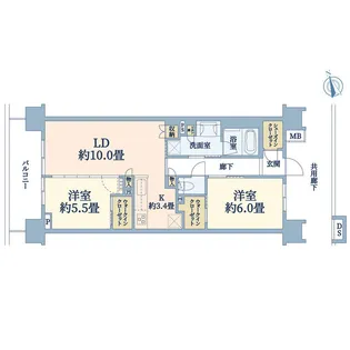 バウス西大島【2階】の間取り
