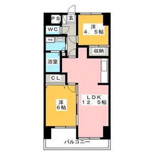 スーヴラン寺前【4階】の間取り