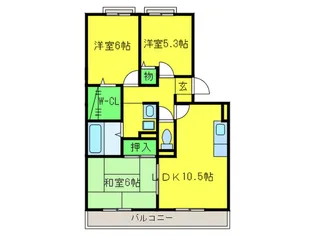 パストラル狭山【3階】の間取り