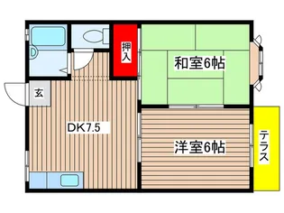ドエル鳴子【1階】の間取り