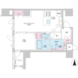ボーパサージュ京都岡崎【4階】の間取り