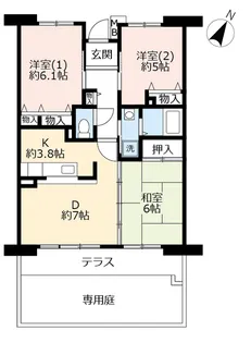 URアルビス緑丘【1階】の間取り
