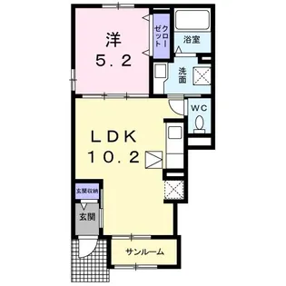 ヴィルゴ B【1階】の間取り