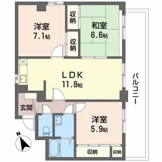 サンパレス大野【5階】の間取り