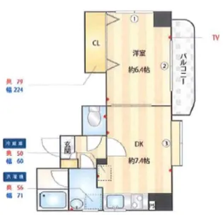 ファインコートマルナカ【3階】の間取り