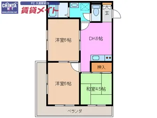 サンライト城山【1階】の間取り