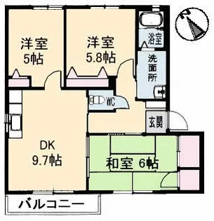 グリーンハイツ B棟【1階】の間取り