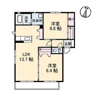 パティオ A棟【1階】の間取り
