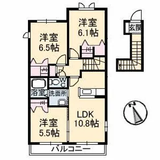 メゾンスリーズK【2階】の間取り