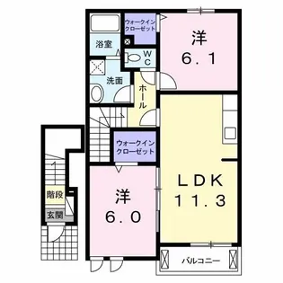 クリアネス 壱番館【2階】の間取り