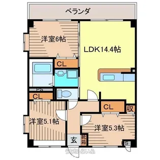 グレイスフルひかり【2階】の間取り