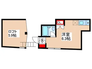 アスコット西国立【2階】の間取り