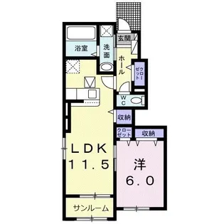 アリビオひばりが丘【1階】の間取り
