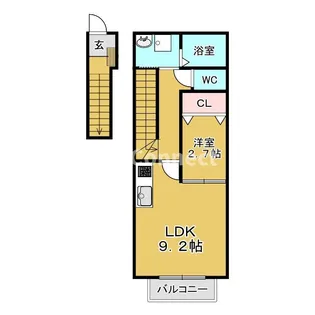 ベアドゥメゾンA【2階】の間取り