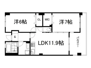 エバー グリーン宇治【3階】の間取り