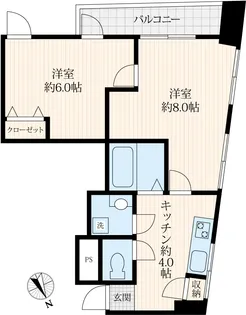 アルコーブ【2階】の間取り