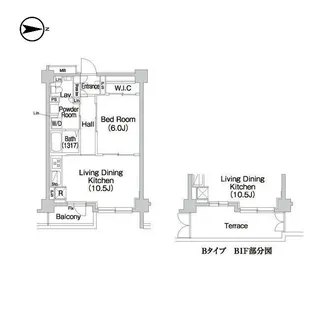 コンフォリア市谷薬王寺【1階】の間取り