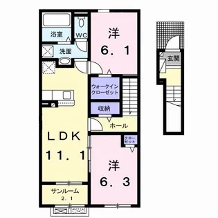 ルピナス A【2階】の間取り