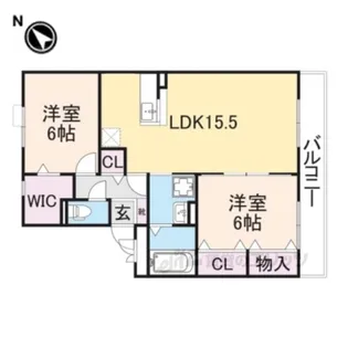 リビングタウン南生駒B棟【3階】の間取り