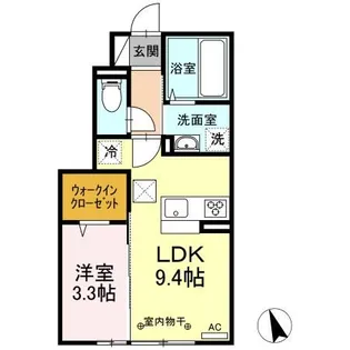 ソレイユ B【1階】の間取り