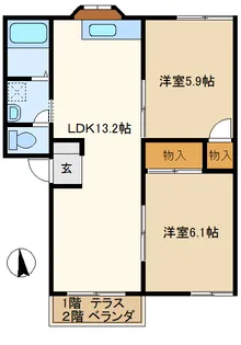 パレスエトワール【2階】の間取り