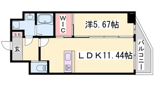 プレジオ神戸WEST【5階】の間取り