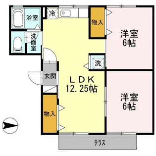 エステート赤石【1階】の間取り