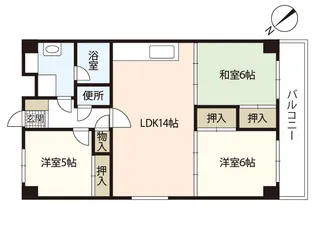 西広島ガーデニア【5階】の間取り