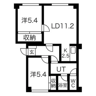 コーポ旭豊(キョクホウ)【2階】の間取り