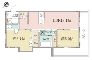 (シニア限定)ヘーベルヴィレッジ鵠沼海岸~アクアヘーベルヴィレッジ~【2階】の間取り