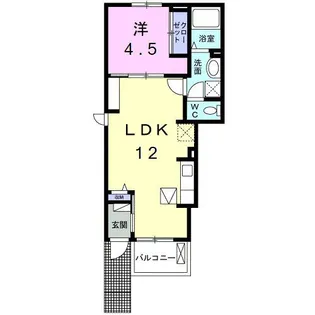 ブランドール【1階】の間取り
