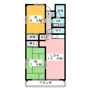 ドミール伏見【1階】の間取り