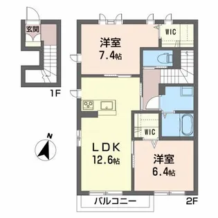 シャーメゾン白樺B【2階】の間取り