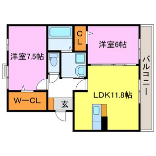 メイプルコート【2階】の間取り