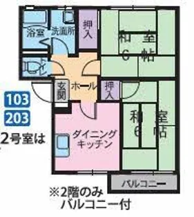 ミストラルヴィレッジB【2階】の間取り