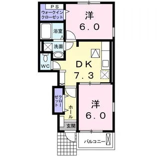 セントラル アンジュI【1階】の間取り