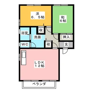 クレベール佐治A棟【1階】の間取り