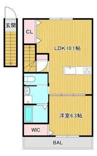 ヴレクールB【2階】の間取り