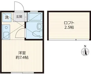 イーリスコート西横浜B棟【2階】の間取り