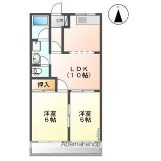 エバーコーポ臼井A【1階】の間取り