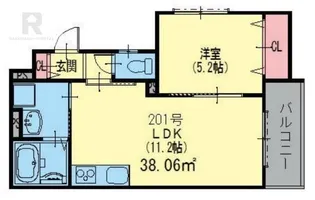 クリエオーレ忍ケ丘【2階】の間取り